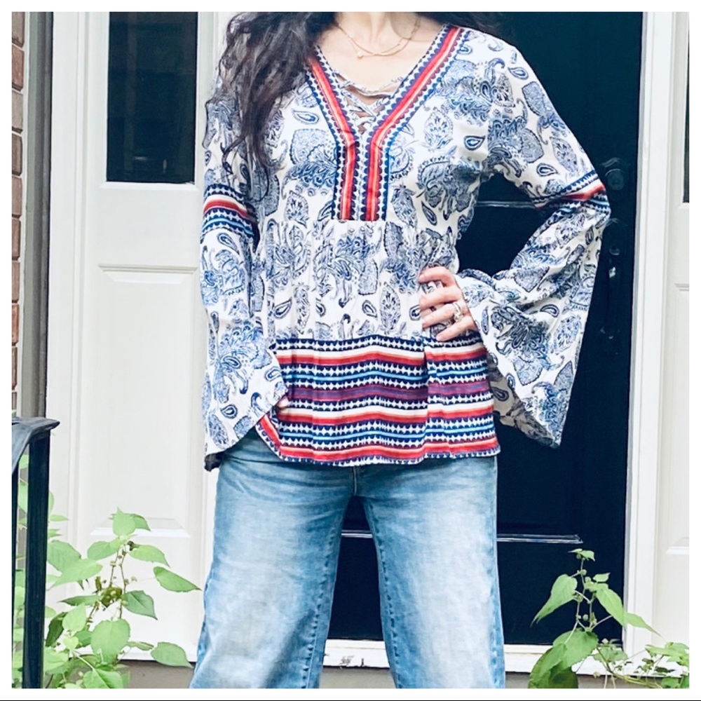 GYPSY CHIC LONG SLEEVES PRINT TOP - Picture 9 of 13